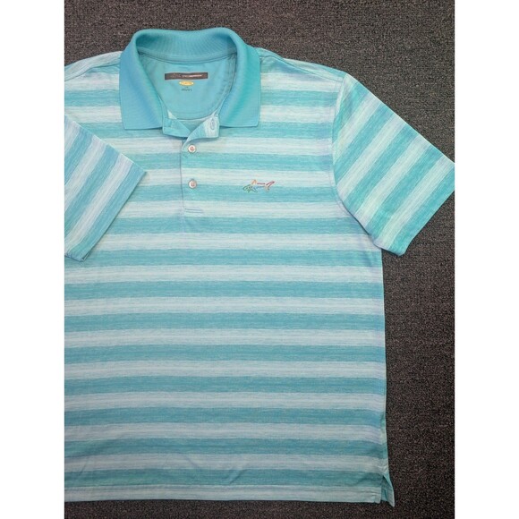 Greg Norman Golf Shirt Play Dry Performance Size Large Teal Blue - Picture 2 of 7